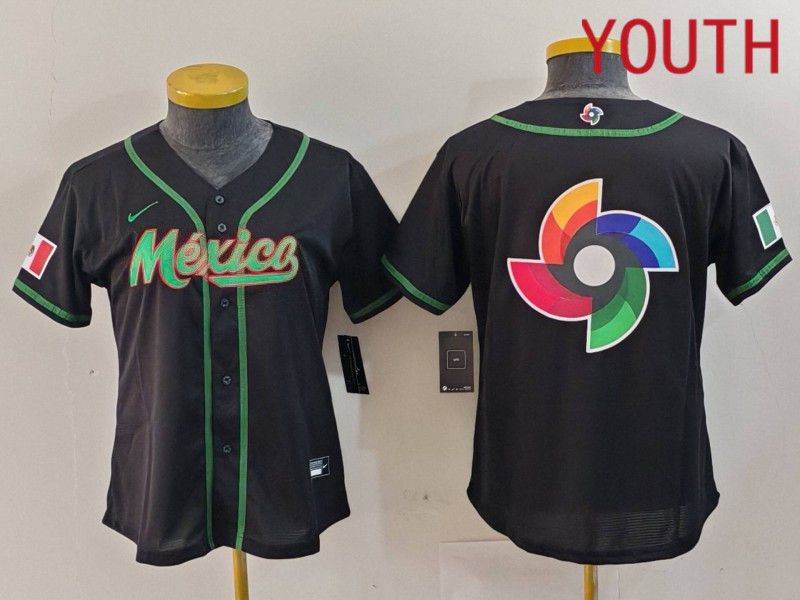 Youth 2024 World Cub Mexico Blank Black Nike MLB Jersey style 15